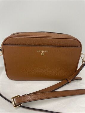 Michael Kors Brown Pebbled Leather Crossbody Bag